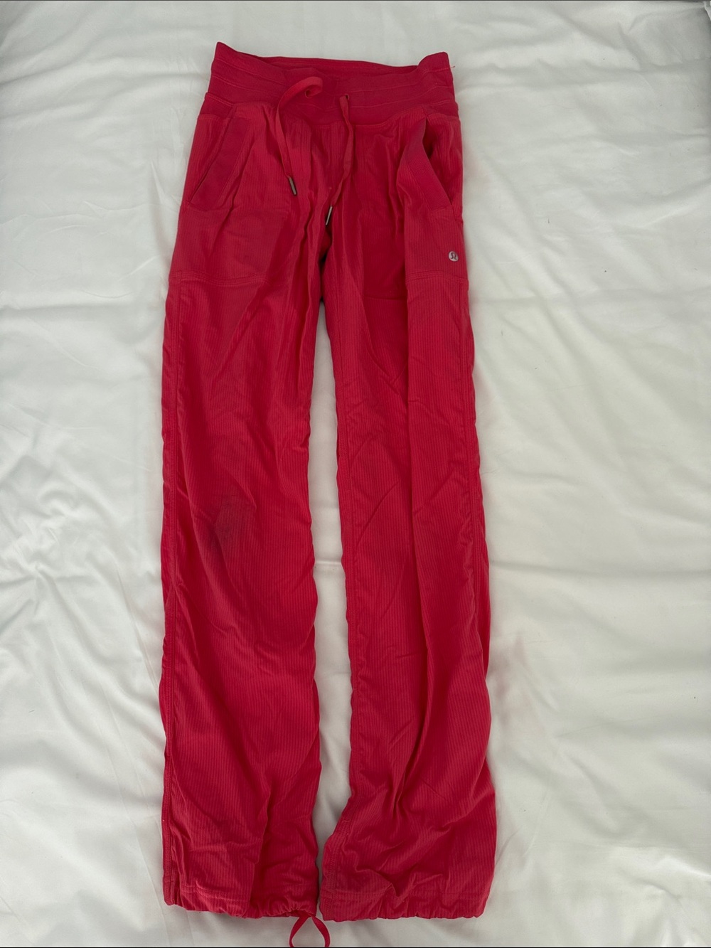 LuLulemon . Dance Studio . Girls' Bright Pink Drawstring Lounge Pants